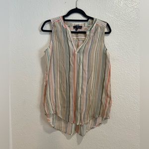 Fun Fred David multicolored striped blouse Medium